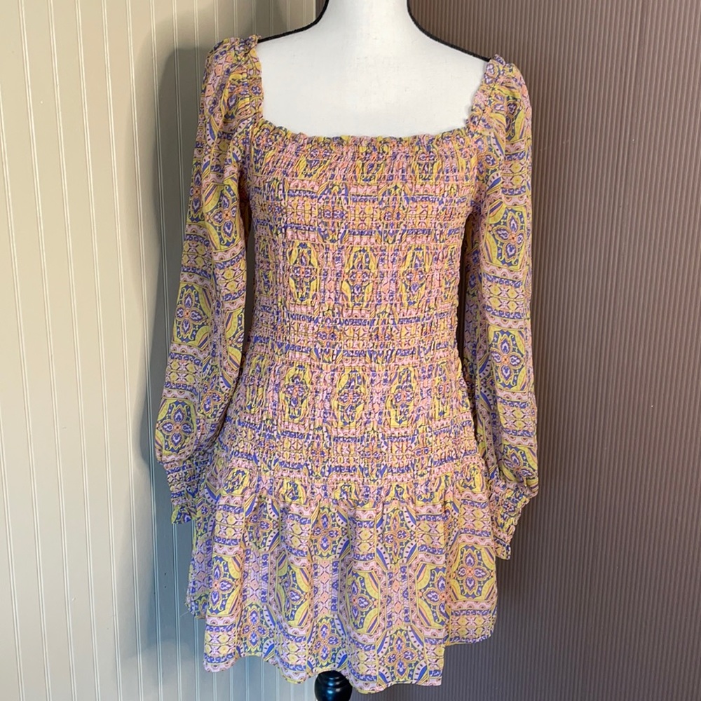 Moon river dress short size medium sheer long sleeves
